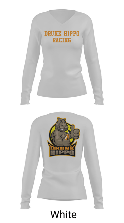 Drunk Hippo Racing 90284790 Women's Long Sleeve V-neck Shirt - 6