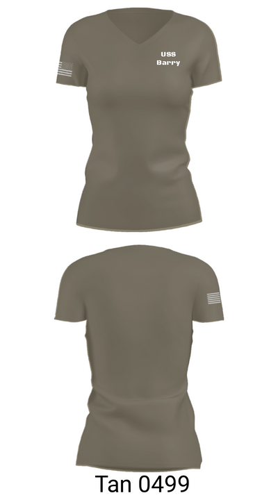 USS Barry 76418110 Women's Short Sleeve V-neck Shirt - 36