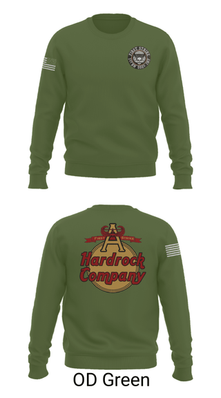 Crew Neck Sweatshirt, Hardrock Company, Army, Teamtime, Team time, sublimation, custom sports apparel, team uniforms, spirit wear, spiritwear, sports uniforms, custom shirts, team store, custom team store, fundraiser sports, apparel fundraiser