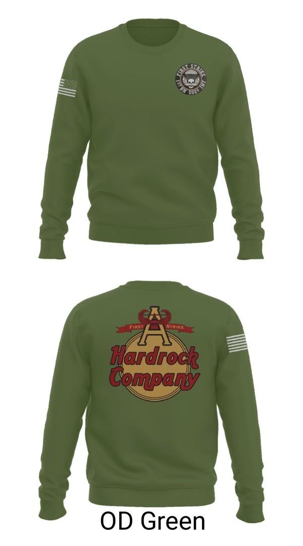 Crew Neck Sweatshirt, Hardrock Company, Army, Teamtime, Team time, sublimation, custom sports apparel, team uniforms, spirit wear, spiritwear, sports uniforms, custom shirts, team store, custom team store, fundraiser sports, apparel fundraiser
