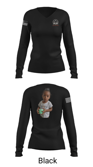 Women's Long Sleeve Vneck Shirt, BullDawgFitness, , Teamtime, Team time, sublimation, custom sports apparel, team uniforms, spirit wear, spiritwear, sports uniforms, custom shirts, team store, custom team store, fundraiser sports, apparel fundraiser