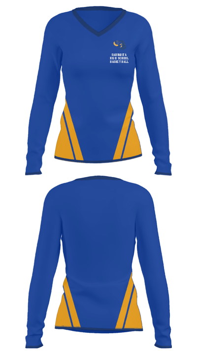 Sahuarita High School Basketball 28858390 Women's Long Sleeve V-neck Shirt - 23