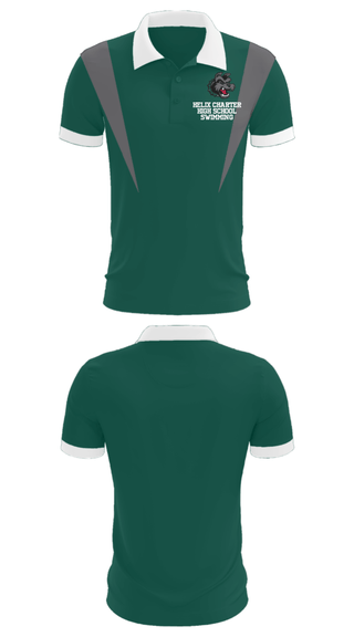 Short Sleeve Performance Polo, Helix Charter High School Swimming, Swimming, Teamtime, Team time, sublimation, custom sports apparel, team uniforms, spirit wear, spiritwear, sports uniforms, custom shirts, team store, custom team store, fundraiser sports, apparel fundraiser