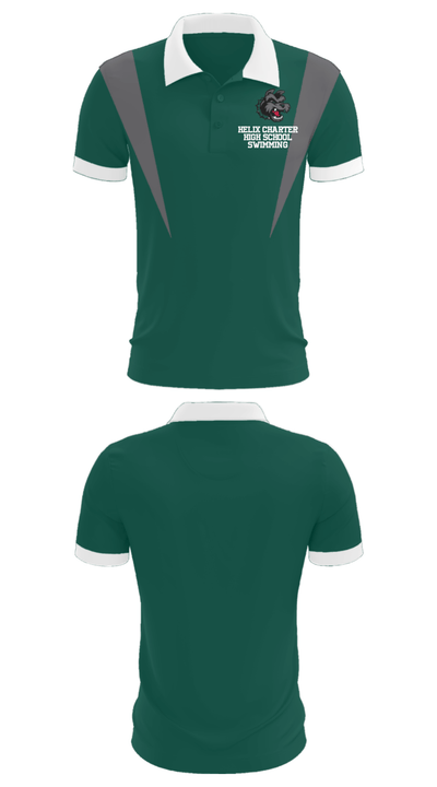 Helix Charter High School Swimming 10958713 Short Sleeve Performance Polo - 23
