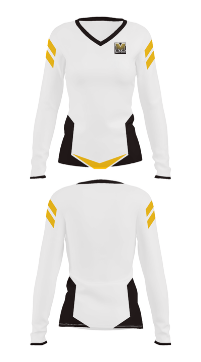 Manning Junior High School Basketball 88885356 Women's Long Sleeve V-neck Shirt - 31