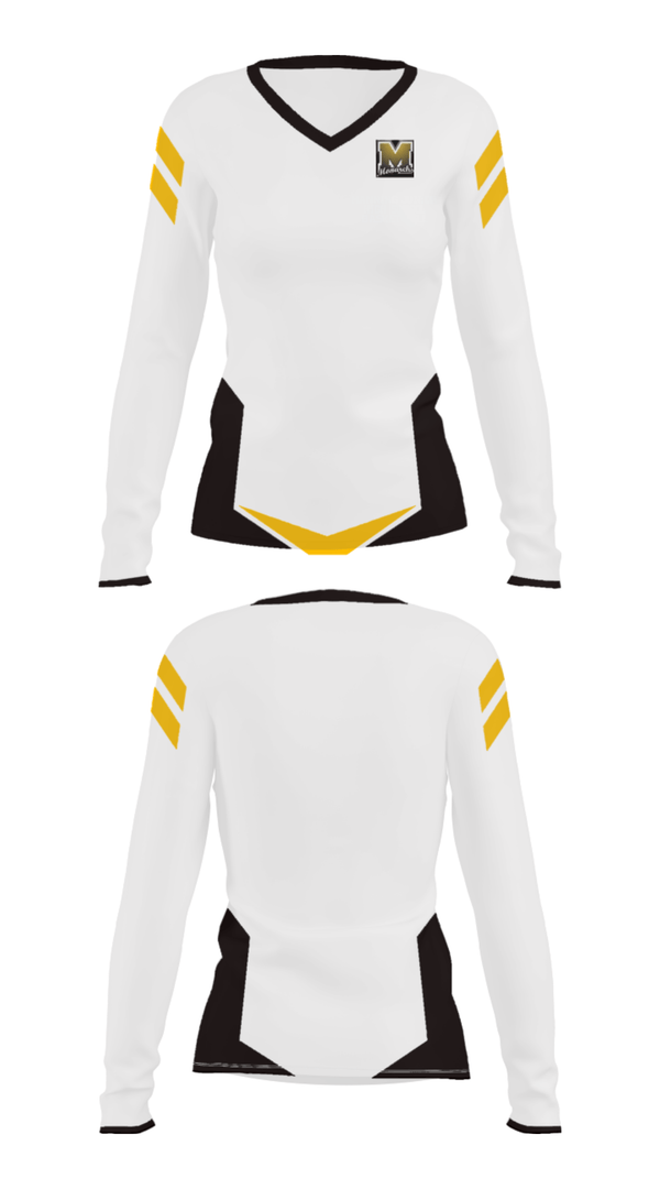 Women's Long Sleeve Vneck Shirt, Manning Junior High School Basketball, Women's Basketball, Teamtime, Team time, sublimation, custom sports apparel, team uniforms, spirit wear, spiritwear, sports uniforms, custom shirts, team store, custom team store, fundraiser sports, apparel fundraiser