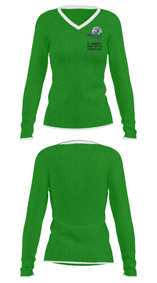 Women's Long Sleeve Vneck Shirt, El Diamante High School Basketball, Women's Basketball, Teamtime, Team time, sublimation, custom sports apparel, team uniforms, spirit wear, spiritwear, sports uniforms, custom shirts, team store, custom team store, fundraiser sports, apparel fundraiser