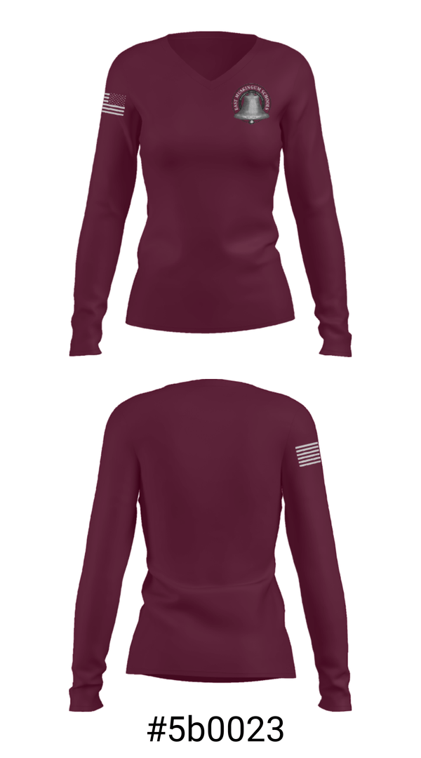 Women's Long Sleeve Vneck Shirt, Perry Elementary School, Spirit Store, Teamtime, Team time, sublimation, custom sports apparel, team uniforms, spirit wear, spiritwear, sports uniforms, custom shirts, team store, custom team store, fundraiser sports, apparel fundraiser