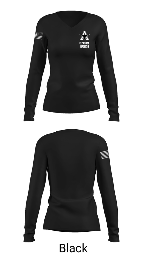 Women's Long Sleeve Vneck Shirt, Agate Elementary School, Spirit Store, Teamtime, Team time, sublimation, custom sports apparel, team uniforms, spirit wear, spiritwear, sports uniforms, custom shirts, team store, custom team store, fundraiser sports, apparel fundraiser