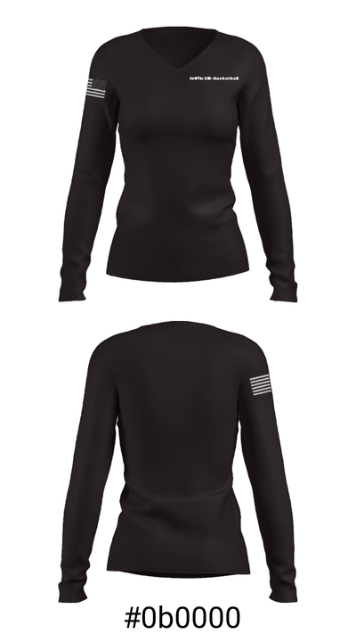 Griffin Elit-Basketball 26814147 Women's Long Sleeve V-neck Shirt - 20