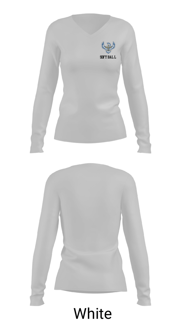 Women's Long Sleeve Vneck Shirt, Thunderbird Softball, Softball, Teamtime, Team time, sublimation, custom sports apparel, team uniforms, spirit wear, spiritwear, sports uniforms, custom shirts, team store, custom team store, fundraiser sports, apparel fundraiser