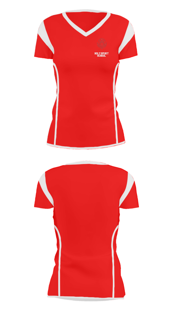 Women's Short Sleeve Vneck Shirt, Holy Spirit School, Spirit Store, Teamtime, Team time, sublimation, custom sports apparel, team uniforms, spirit wear, spiritwear, sports uniforms, custom shirts, team store, custom team store, fundraiser sports, apparel fundraiser