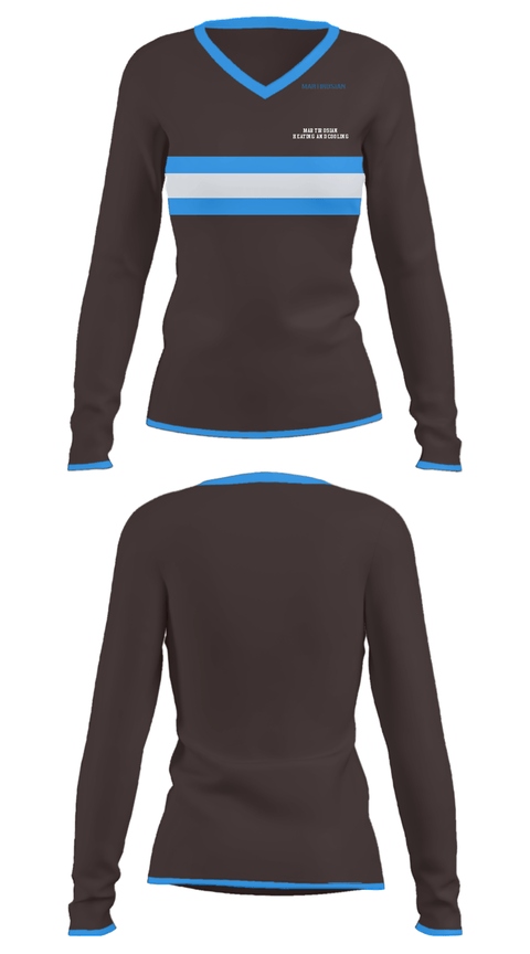 Women's Long Sleeve Vneck Shirt, Martirosian Heating and Cooling, , Teamtime, Team time, sublimation, custom sports apparel, team uniforms, spirit wear, spiritwear, sports uniforms, custom shirts, team store, custom team store, fundraiser sports, apparel fundraiser