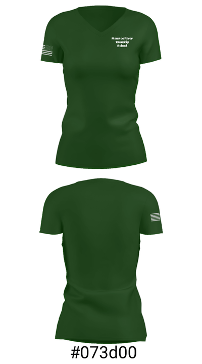 Maurice River Township School 3015336 Women's Short Sleeve V-neck Shirt - 21