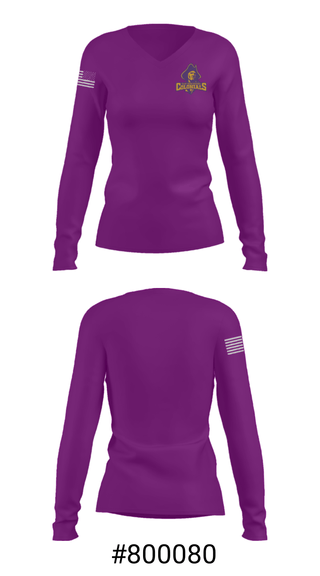 Women's Long Sleeve Vneck Shirt, Clay High School Swimming, Swimming, Teamtime, Team time, sublimation, custom sports apparel, team uniforms, spirit wear, spiritwear, sports uniforms, custom shirts, team store, custom team store, fundraiser sports, apparel fundraiser