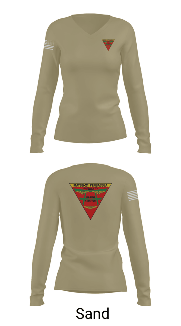 Women's Long Sleeve Vneck Shirt, , Marines, Teamtime, Team time, sublimation, custom sports apparel, team uniforms, spirit wear, spiritwear, sports uniforms, custom shirts, team store, custom team store, fundraiser sports, apparel fundraiser