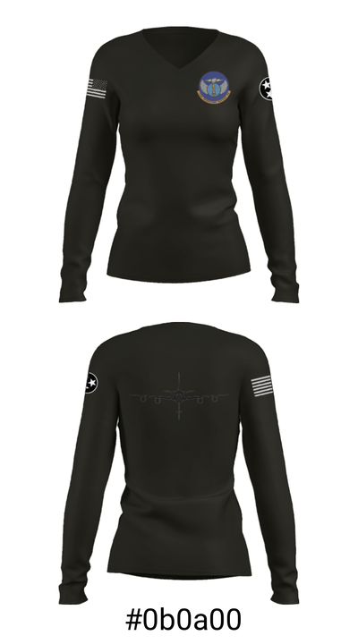 134 Operations Support Squadron 6553246 Women's Long Sleeve V-neck Shirt - 7