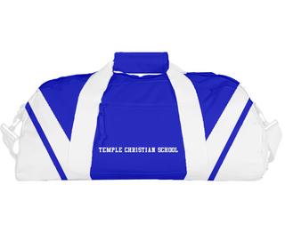 Duffle Bag, Temple Christian School, Spirit Store, Teamtime, Team time, sublimation, custom sports apparel, team uniforms, spirit wear, spiritwear, sports uniforms, custom shirts, team store, custom team store, fundraiser sports, apparel fundraiser