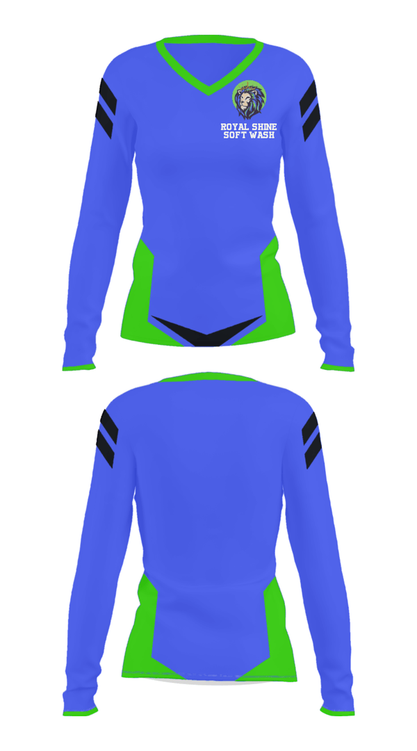Women's Long Sleeve Vneck Shirt, ROYAL SHINE SOFT WASH, , Teamtime, Team time, sublimation, custom sports apparel, team uniforms, spirit wear, spiritwear, sports uniforms, custom shirts, team store, custom team store, fundraiser sports, apparel fundraiser