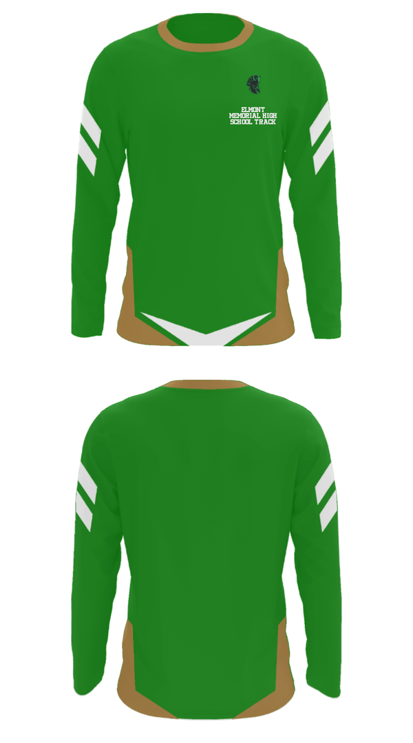 Long Sleeve Performance Shirt, Elmont Memorial High School Track, Track & Field, Teamtime, Team time, sublimation, custom sports apparel, team uniforms, spirit wear, spiritwear, sports uniforms, custom shirts, team store, custom team store, fundraiser sports, apparel fundraiser