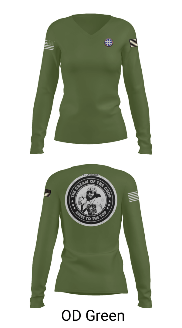 Women's Long Sleeve Vneck Shirt, 263rd QM, Army, Teamtime, Team time, sublimation, custom sports apparel, team uniforms, spirit wear, spiritwear, sports uniforms, custom shirts, team store, custom team store, fundraiser sports, apparel fundraiser