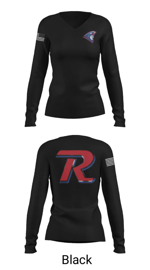 Women's Long Sleeve Vneck Shirt, Revere High School Basketball, Men's Basketball, Teamtime, Team time, sublimation, custom sports apparel, team uniforms, spirit wear, spiritwear, sports uniforms, custom shirts, team store, custom team store, fundraiser sports, apparel fundraiser