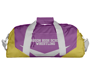 Duffle Bag, Marion High School Wrestling, Wrestling, Teamtime, Team time, sublimation, custom sports apparel, team uniforms, spirit wear, spiritwear, sports uniforms, custom shirts, team store, custom team store, fundraiser sports, apparel fundraiser
