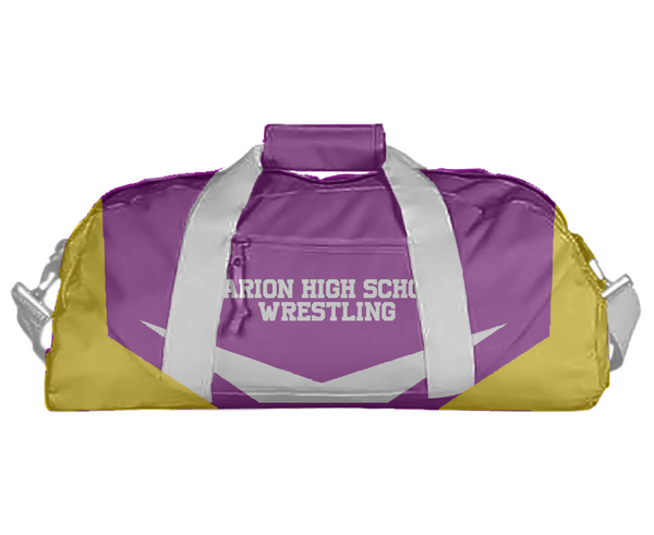 Duffle Bag, Marion High School Wrestling, Wrestling, Teamtime, Team time, sublimation, custom sports apparel, team uniforms, spirit wear, spiritwear, sports uniforms, custom shirts, team store, custom team store, fundraiser sports, apparel fundraiser