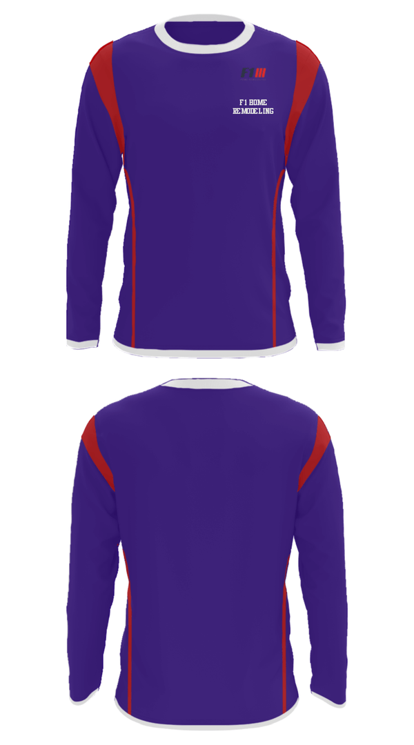 Long Sleeve Performance Shirt, F1 Home Remodeling, , Teamtime, Team time, sublimation, custom sports apparel, team uniforms, spirit wear, spiritwear, sports uniforms, custom shirts, team store, custom team store, fundraiser sports, apparel fundraiser