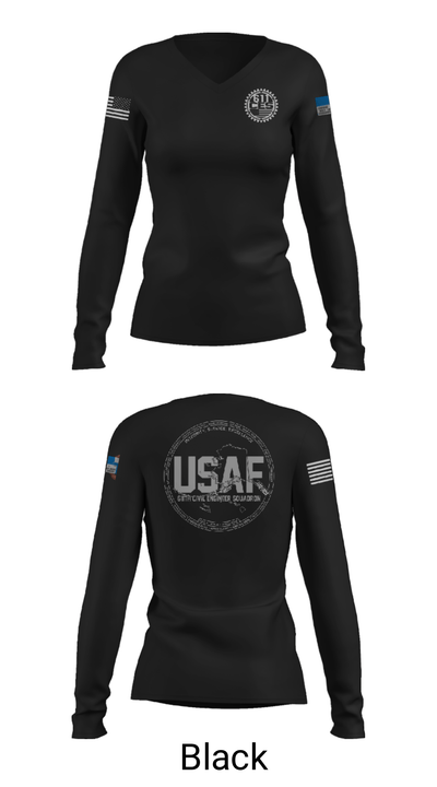 611 CES 65338274 Women's Long Sleeve V-neck Shirt - 23