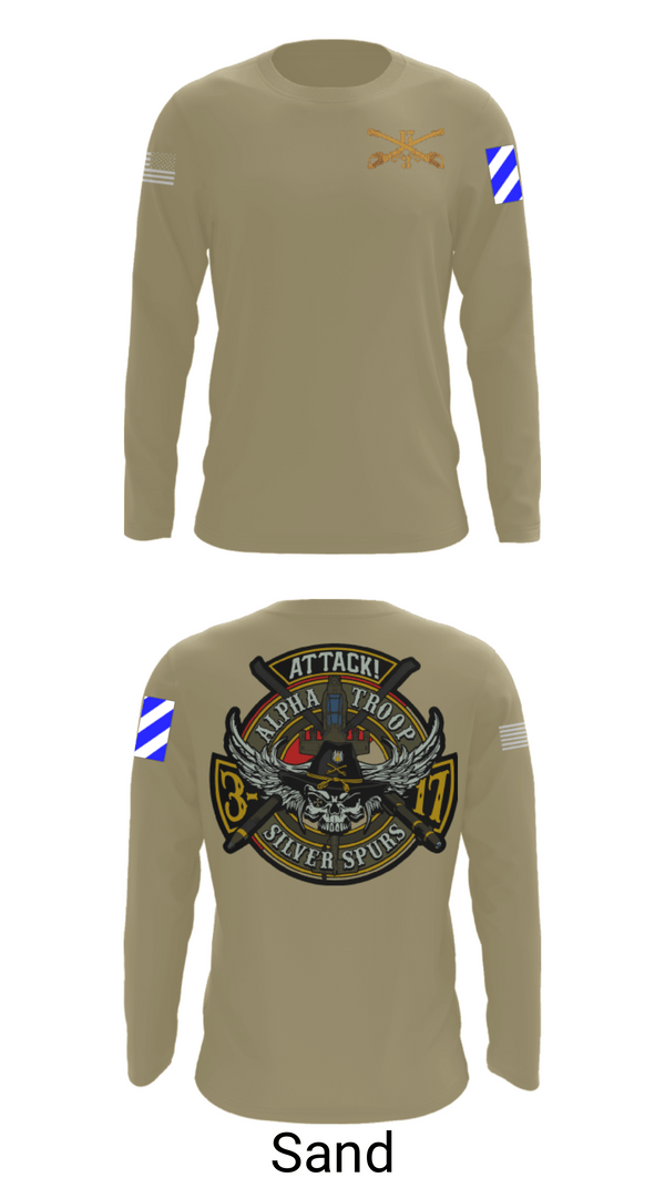Long Sleeve Performance Shirt, A/3-17 ACS, Army, Teamtime, Team time, sublimation, custom sports apparel, team uniforms, spirit wear, spiritwear, sports uniforms, custom shirts, team store, custom team store, fundraiser sports, apparel fundraiser