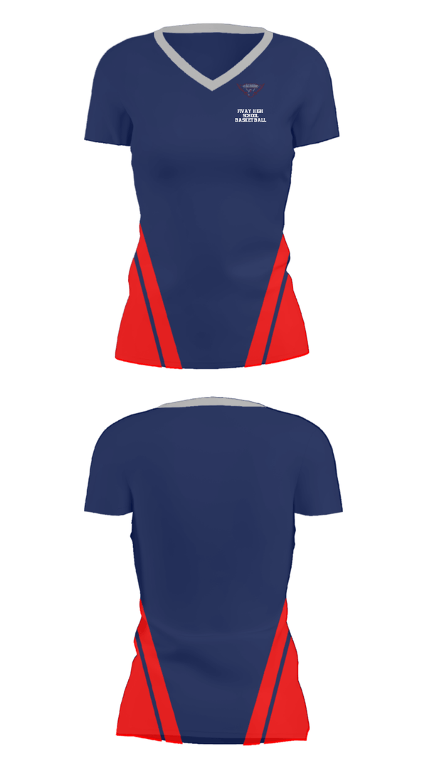 Women's Short Sleeve Vneck Shirt, Fivay High School Basketball, Men's Basketball, Teamtime, Team time, sublimation, custom sports apparel, team uniforms, spirit wear, spiritwear, sports uniforms, custom shirts, team store, custom team store, fundraiser sports, apparel fundraiser