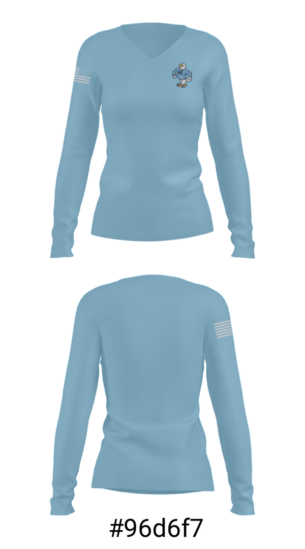 Women's Long Sleeve Vneck Shirt, Hillcrest High School Basketball, Men's Basketball, Teamtime, Team time, sublimation, custom sports apparel, team uniforms, spirit wear, spiritwear, sports uniforms, custom shirts, team store, custom team store, fundraiser sports, apparel fundraiser