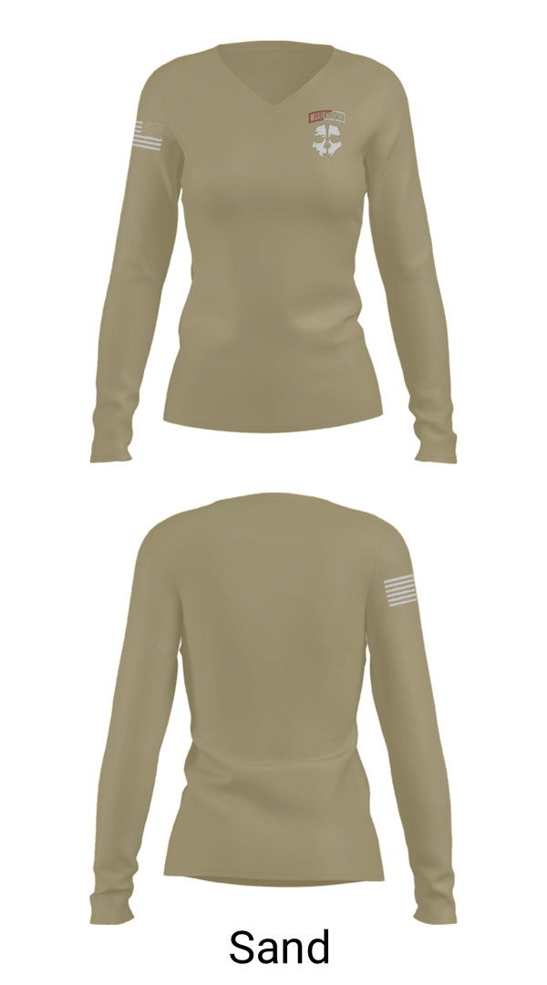 Women's Long Sleeve Vneck Shirt, , Army, Teamtime, Team time, sublimation, custom sports apparel, team uniforms, spirit wear, spiritwear, sports uniforms, custom shirts, team store, custom team store, fundraiser sports, apparel fundraiser