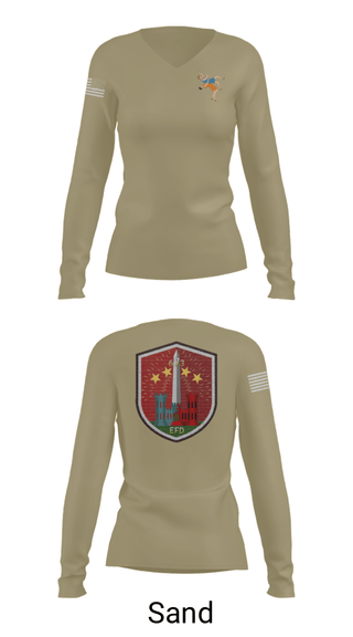 Women's Long Sleeve Vneck Shirt, 673 EFD Vs. 134 FEST, Army, Teamtime, Team time, sublimation, custom sports apparel, team uniforms, spirit wear, spiritwear, sports uniforms, custom shirts, team store, custom team store, fundraiser sports, apparel fundraiser