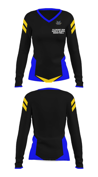 Women's Long Sleeve Vneck Shirt, Pleasant Run Middle School Basketball, Men's Basketball, Teamtime, Team time, sublimation, custom sports apparel, team uniforms, spirit wear, spiritwear, sports uniforms, custom shirts, team store, custom team store, fundraiser sports, apparel fundraiser