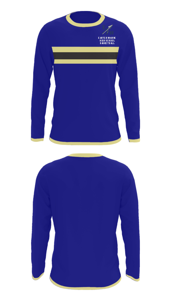 Long Sleeve Performance Shirt, Eastern Wayne High School Basketball, Women's Basketball, Teamtime, Team time, sublimation, custom sports apparel, team uniforms, spirit wear, spiritwear, sports uniforms, custom shirts, team store, custom team store, fundraiser sports, apparel fundraiser