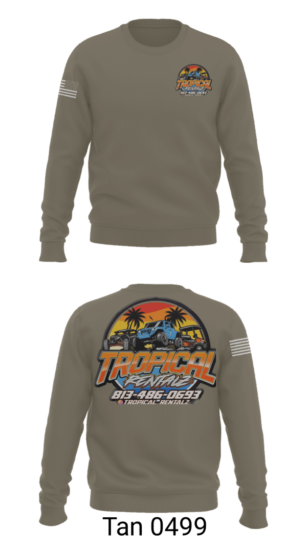 Crew Neck Sweatshirt, Tropical Rentalz, , Teamtime, Team time, sublimation, custom sports apparel, team uniforms, spirit wear, spiritwear, sports uniforms, custom shirts, team store, custom team store, fundraiser sports, apparel fundraiser