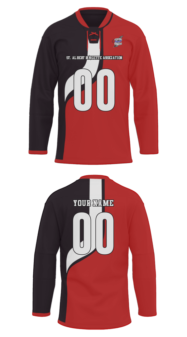 Hockey Jersey, St. Albert Ringette Association, Ice Hockey, Teamtime, Team time, sublimation, custom sports apparel, team uniforms, spirit wear, spiritwear, sports uniforms, custom shirts, team store, custom team store, fundraiser sports, apparel fundraiser