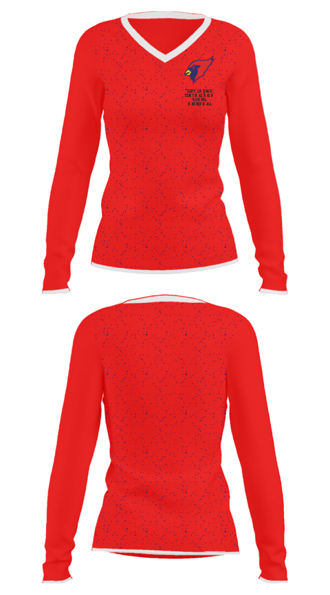 Women's Long Sleeve Vneck Shirt, East Chicago Central High School Basketball, Men's Basketball, Teamtime, Team time, sublimation, custom sports apparel, team uniforms, spirit wear, spiritwear, sports uniforms, custom shirts, team store, custom team store, fundraiser sports, apparel fundraiser