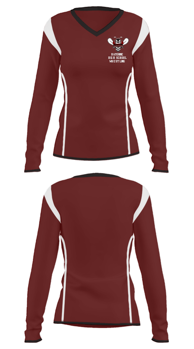 Bayonne High School Wrestling 48956156 Women's Long Sleeve V-neck Shirt - 33