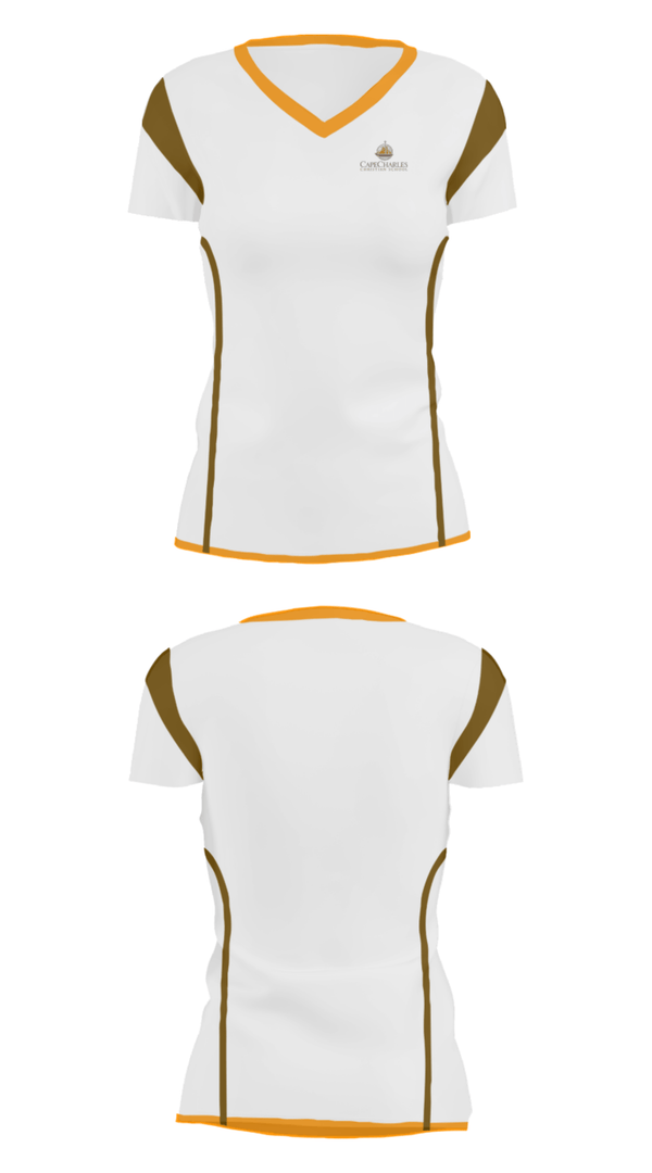 Women's Short Sleeve Vneck Shirt, Cape Charles Christian School, Spirit Store, Teamtime, Team time, sublimation, custom sports apparel, team uniforms, spirit wear, spiritwear, sports uniforms, custom shirts, team store, custom team store, fundraiser sports, apparel fundraiser
