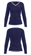 Manvel High School Swimming 12453838 Women's Long Sleeve V-neck Shirt - 31