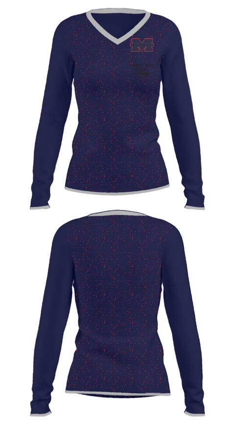 Women's Long Sleeve Vneck Shirt, Manvel High School Swimming, Swimming, Teamtime, Team time, sublimation, custom sports apparel, team uniforms, spirit wear, spiritwear, sports uniforms, custom shirts, team store, custom team store, fundraiser sports, apparel fundraiser