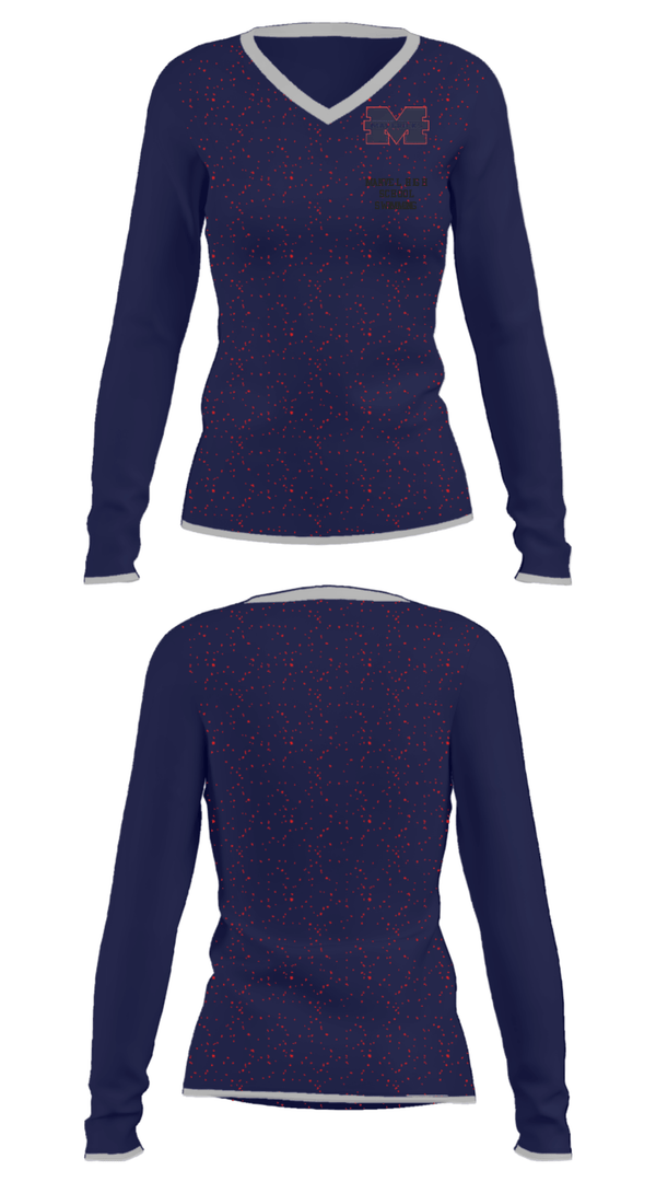Women's Long Sleeve Vneck Shirt, Manvel High School Swimming, Swimming, Teamtime, Team time, sublimation, custom sports apparel, team uniforms, spirit wear, spiritwear, sports uniforms, custom shirts, team store, custom team store, fundraiser sports, apparel fundraiser