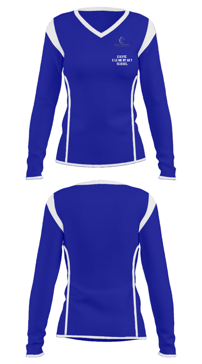 Grove Elementary School 74283709 Women's Long Sleeve V-neck Shirt - 33