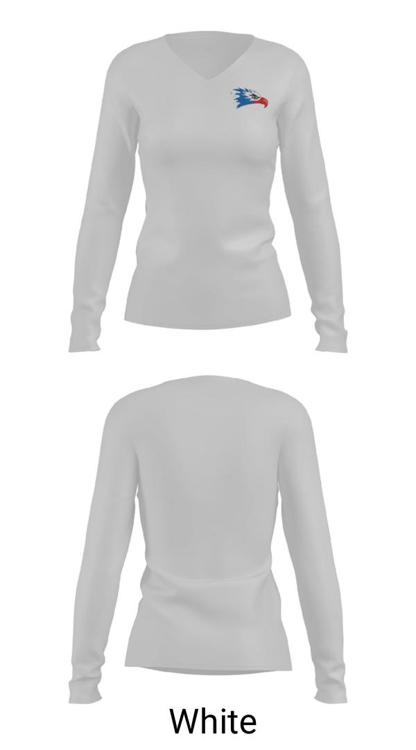 Women's Long Sleeve Vneck Shirt, Flat Rock Middle School, Spirit Store, Teamtime, Team time, sublimation, custom sports apparel, team uniforms, spirit wear, spiritwear, sports uniforms, custom shirts, team store, custom team store, fundraiser sports, apparel fundraiser