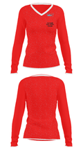 Eastmont High School Bowling 56781146 Women's Long Sleeve V-neck Shirt - 32