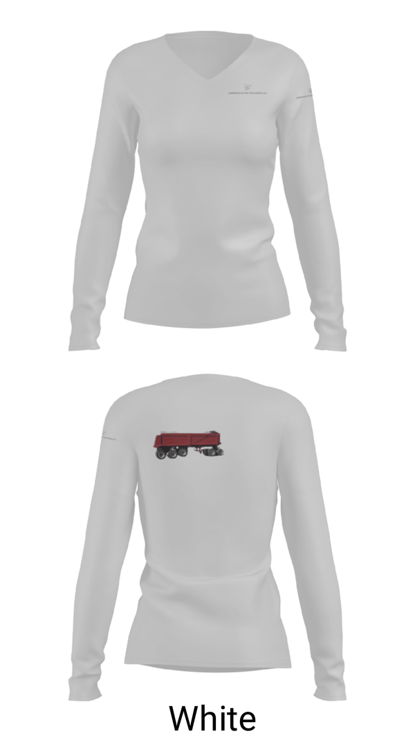 Women's Long Sleeve Vneck Shirt, Jabien & Payton trucking LLC, , Teamtime, Team time, sublimation, custom sports apparel, team uniforms, spirit wear, spiritwear, sports uniforms, custom shirts, team store, custom team store, fundraiser sports, apparel fundraiser