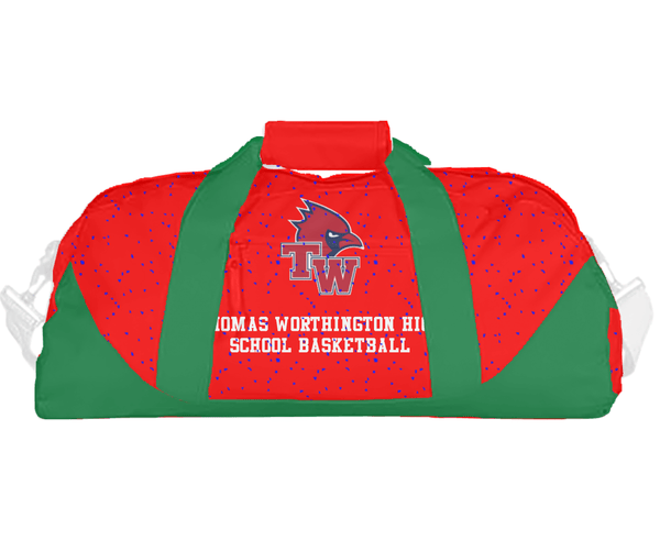 Duffle Bag, Thomas Worthington High School Basketball, Women's Basketball, Teamtime, Team time, sublimation, custom sports apparel, team uniforms, spirit wear, spiritwear, sports uniforms, custom shirts, team store, custom team store, fundraiser sports, apparel fundraiser